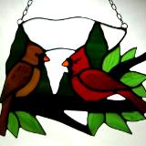 Cardinal Pair Male and Female Large Sun Catcher