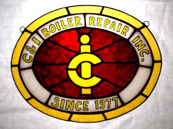 Custom Business Logo in Stained Glass