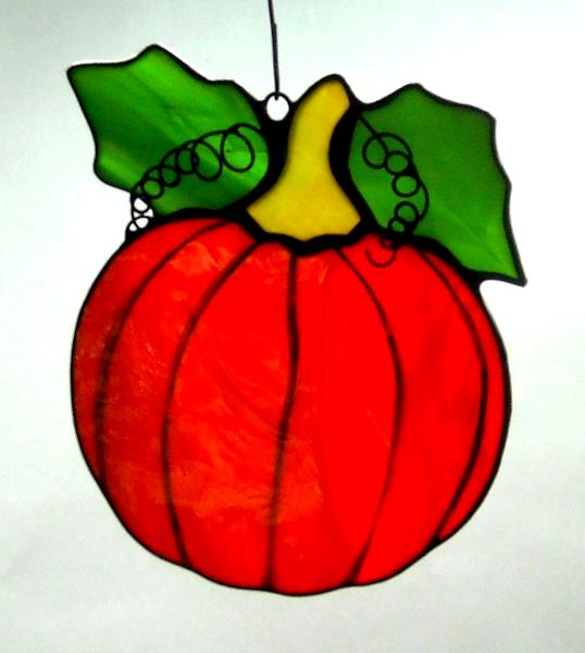 Pumpkin Sun Catcher ~ Bright Garden Orange