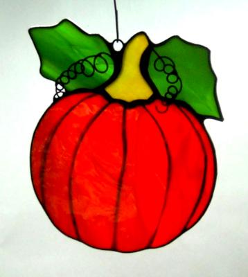 Pumpkin Sun Catcher ~ Bright Garden Orange