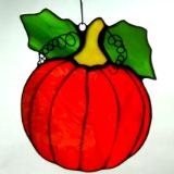 Pumpkin Sun Catcher ~ Bright Garden Orange