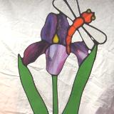 Iris and Dragonfly ~ Large Sun Catcher