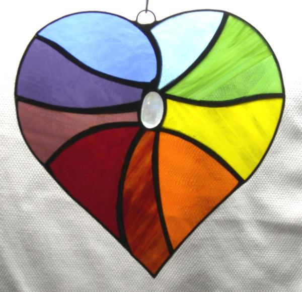 Rainbow Heart Sun catcher