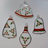 Set of 4 Victorian style Ornaments - Holly