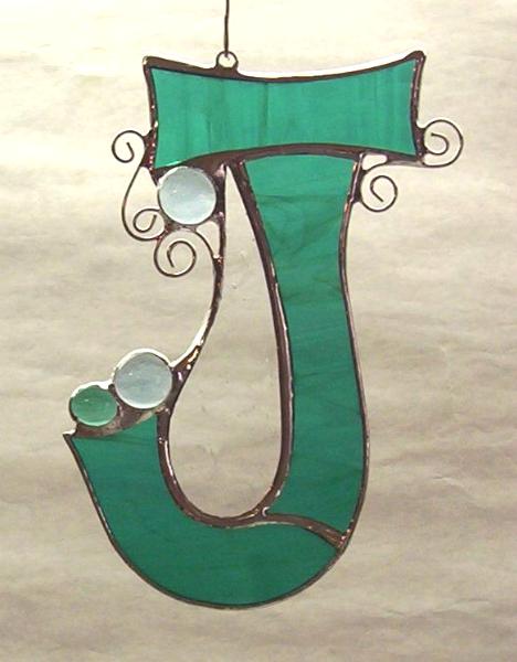 Stained Glass Letter J ~ Any Color