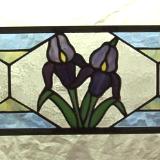 IRIS FLOWERS W/ GEOMETRIC BACKGROUND