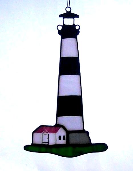Silver Creek New York Montauk Point Lighthouse ~ 13.5" x 16.5" Glass Suncatcher 