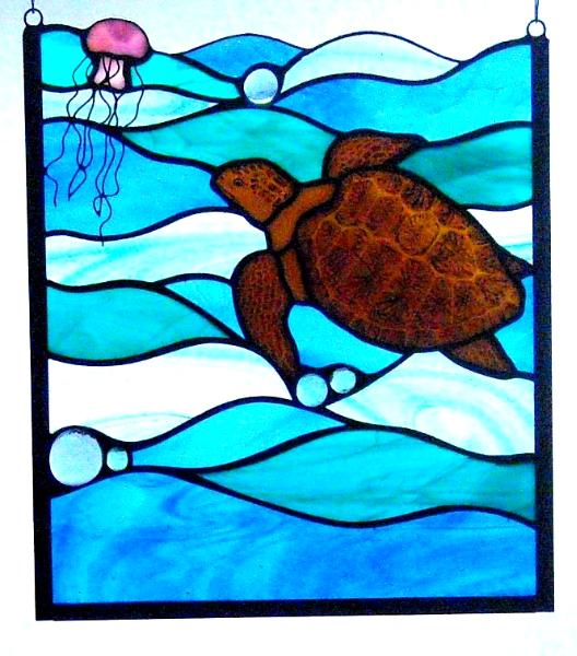 Loggerhead Turtle & Jellyfish Panel