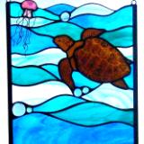 Loggerhead Turtle & Jellyfish Panel
