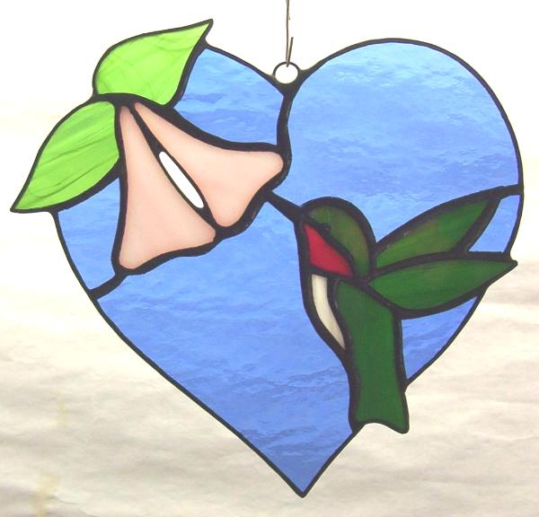 Heart & Hummingbird Suncatcher