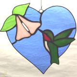 Heart & Hummingbird Suncatcher