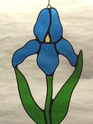 Blue Iris Flower Suncatcher