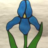 Blue Iris Flower Suncatcher