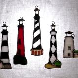 Set of OBX Lighthouses 5 Ornaments